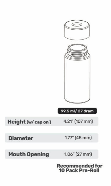 10pk Pop-Vac Pre-Roll Jar - Case of 504 Jars + Lids
