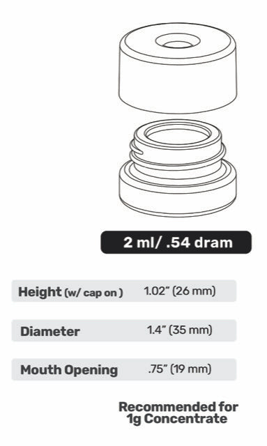 2ml Pop-Vac Concentrate Jar - Case of 504 Jars + Lids